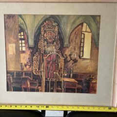 Painting - A scene inside the Ari Shul in Safed
